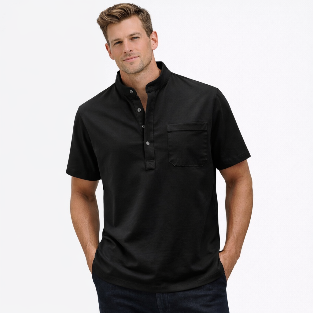 AVANTI – MEN'S LINEN HENLEY SHIRT