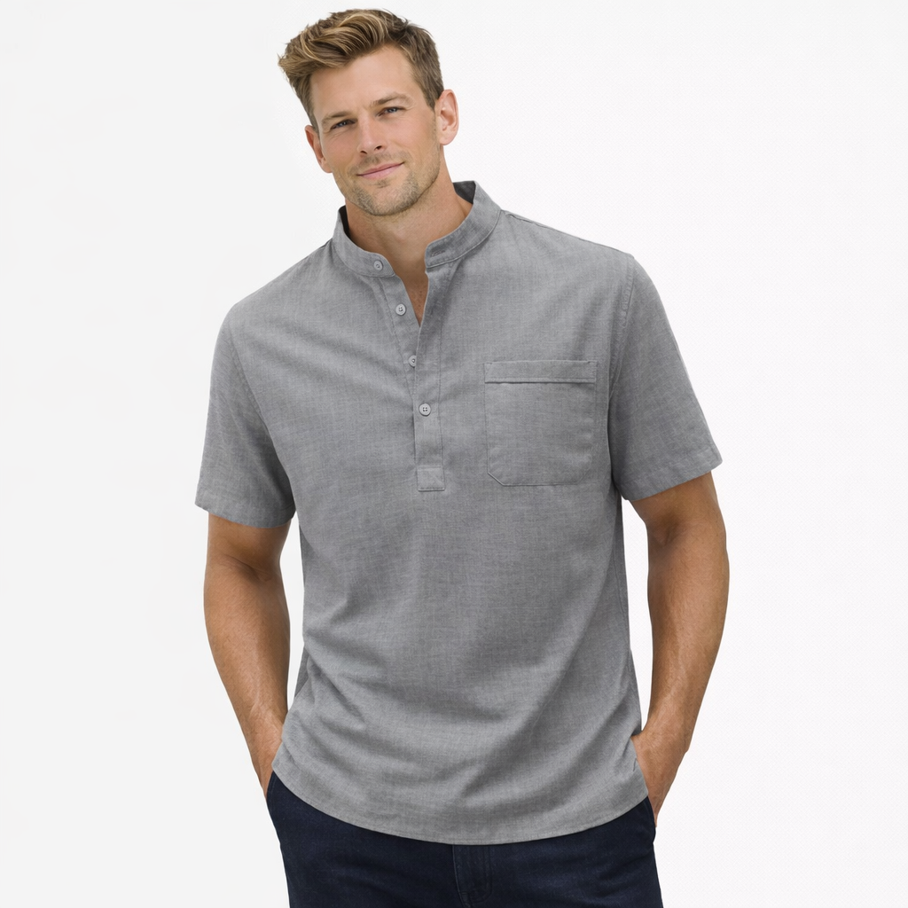 AVANTI – MEN'S LINEN HENLEY SHIRT