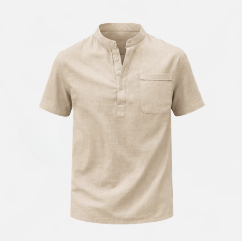 AVANTI – MEN'S LINEN HENLEY SHIRT