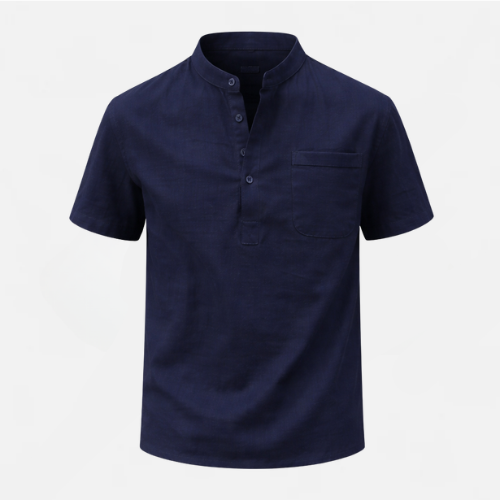 AVANTI – MEN'S LINEN HENLEY SHIRT