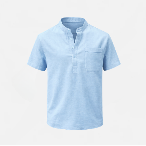 AVANTI – MEN'S LINEN HENLEY SHIRT