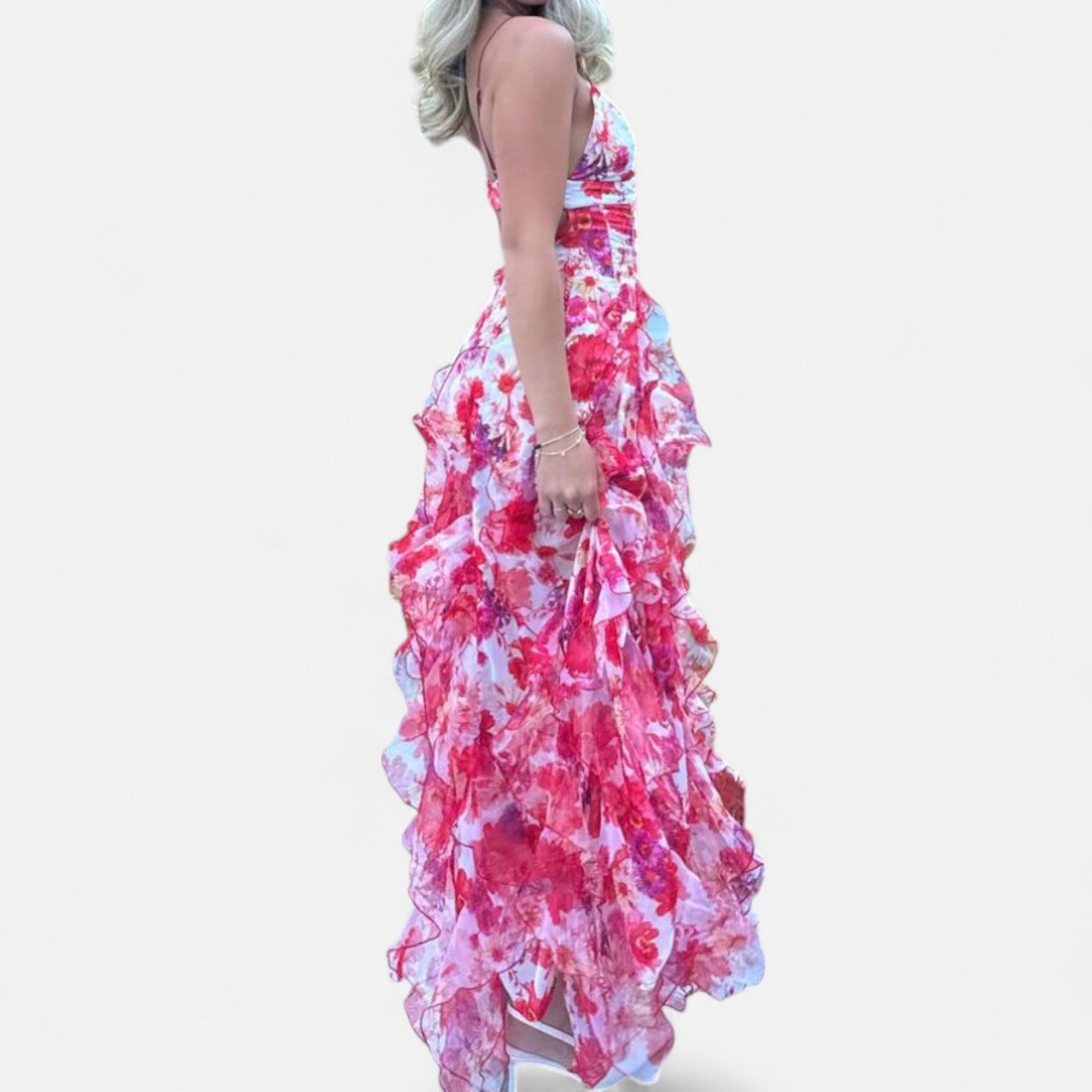 AVANTI – WOMEN'S FLORAL RUFFLE MAXI DRESS